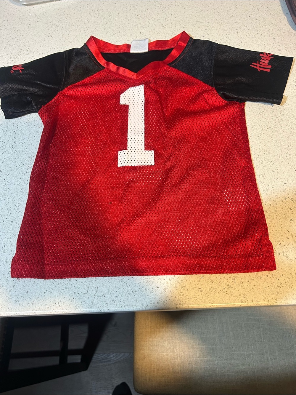 Nebraska Cornhuskers kids' Red & Black Number 1 Sports Jersey Top